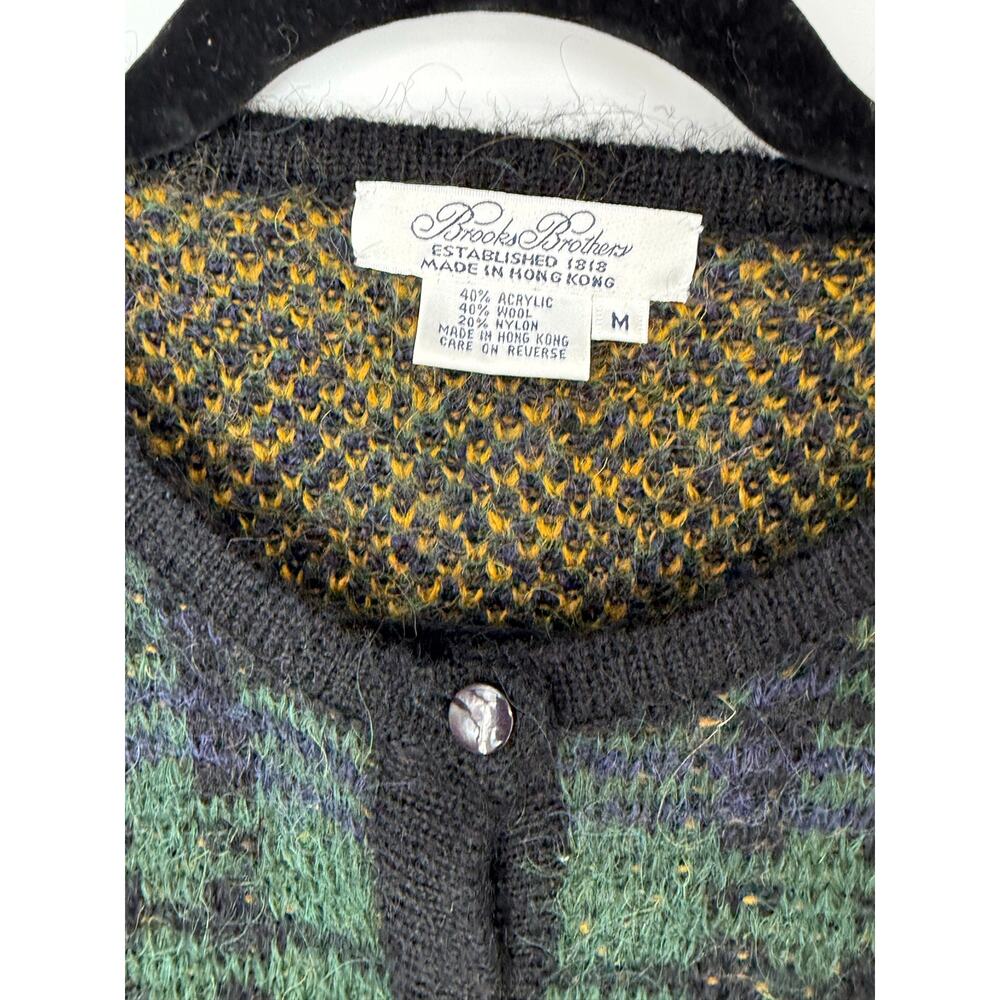 Brooks Brothers Vintage Plaid Wool Blend Cardigan Sweater - Tartan Women’s M - Picture 3 of 7